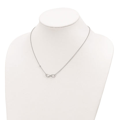 Sterling Silver Rhodium-Plated Cz Infinity Knot Necklace