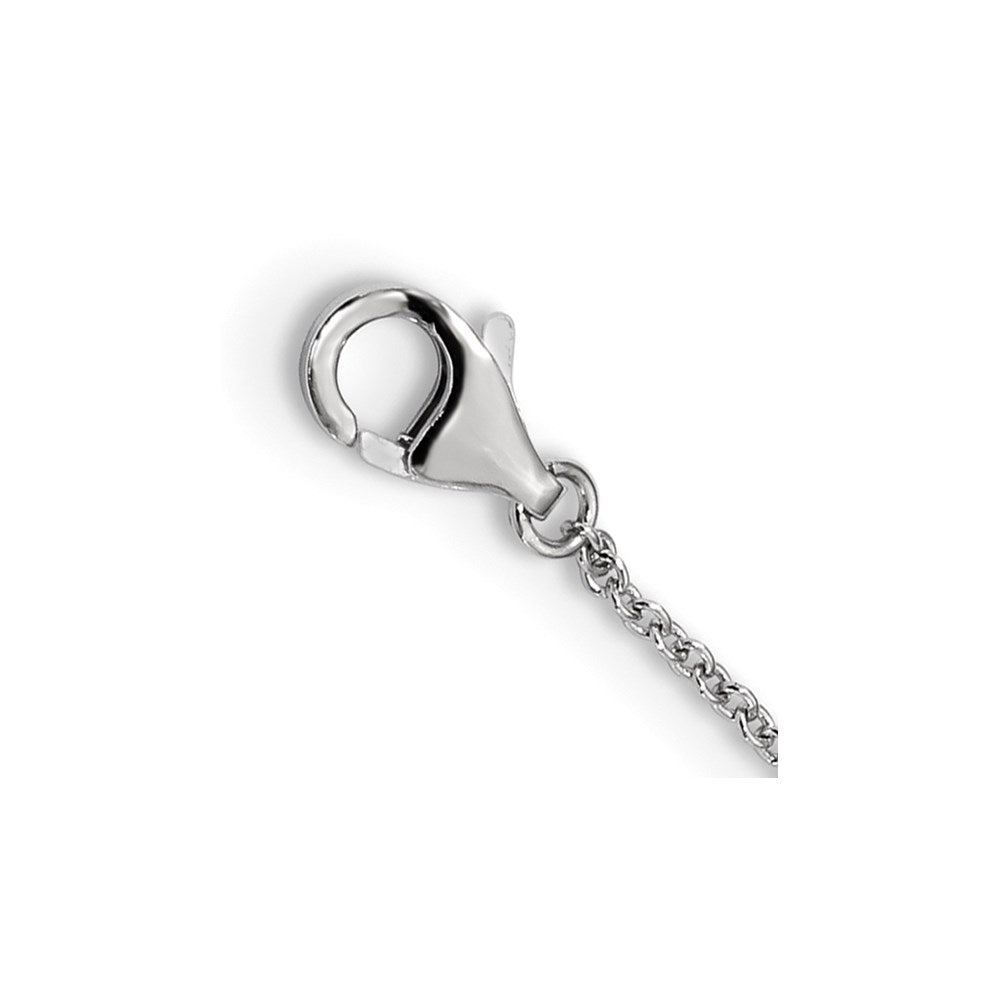 Sterling Silver Rhodium-Plated Cz Hashtag Smile Necklace