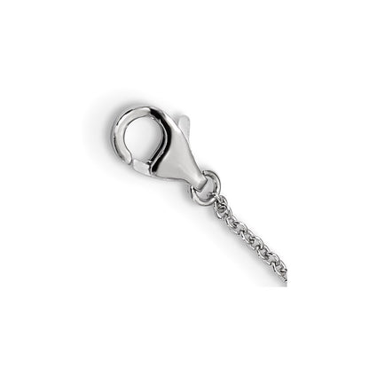 Sterling Silver Rhodium-Plated Cz Hashtag Smile Necklace
