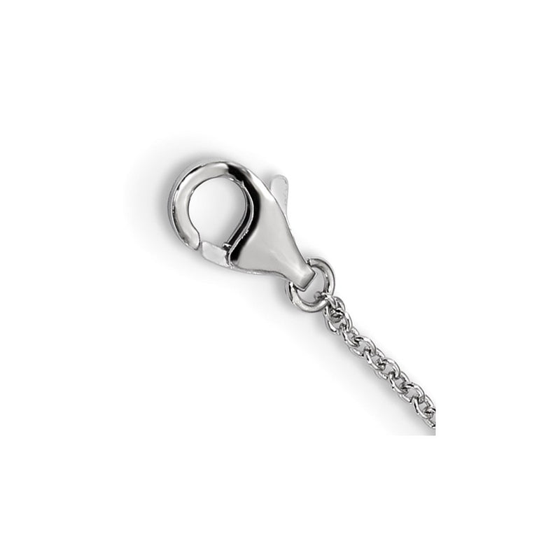 Sterling Silver Rhodium-Plated Cz Hashtag Smile Necklace