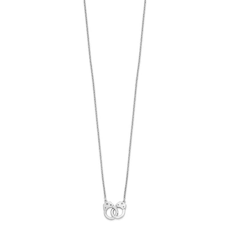 Sterling Silver Rhodium-Plated Handcuff Necklace