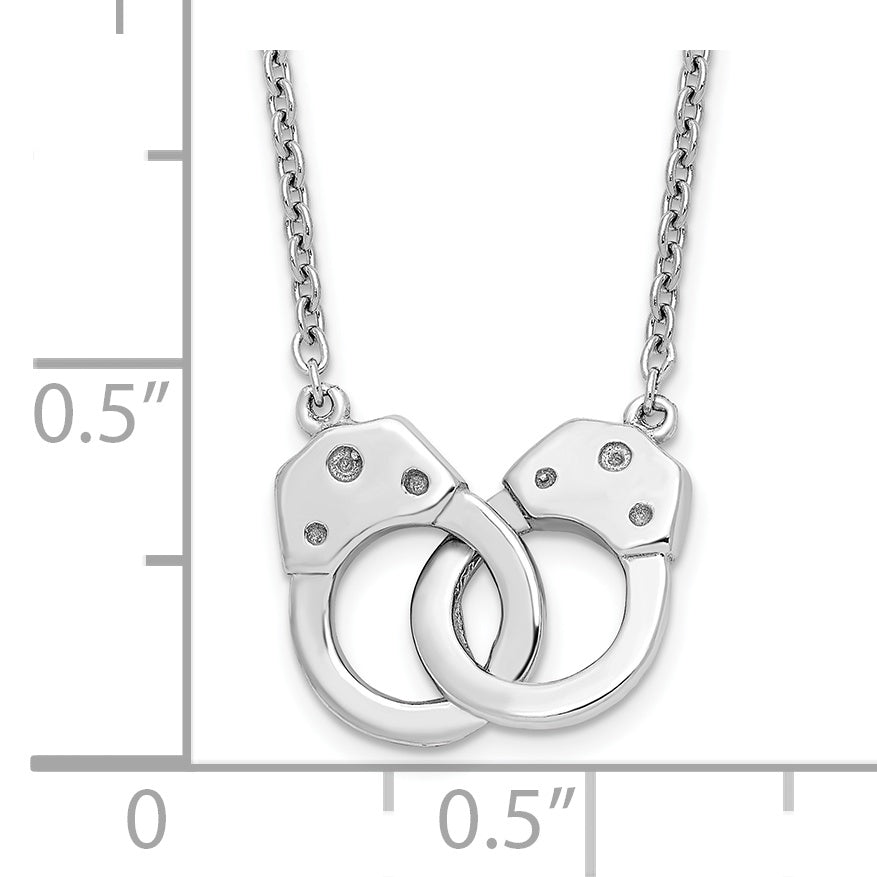 Sterling Silver Rhodium-Plated Handcuff Necklace