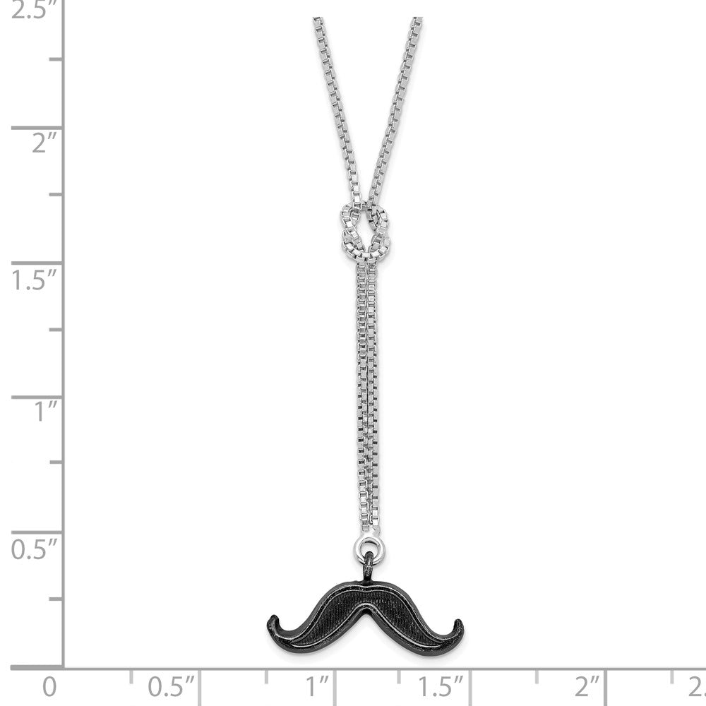 Sterling Silver & Ruthenium-Plated Mustache Drop Necklace