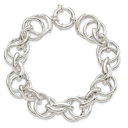 Sterling Silver Polished Fancy Link 8.5 Inch Bracelet