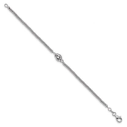 7.5 Inch Sterling Silver Rhodium-Plated Polished Bracelet
