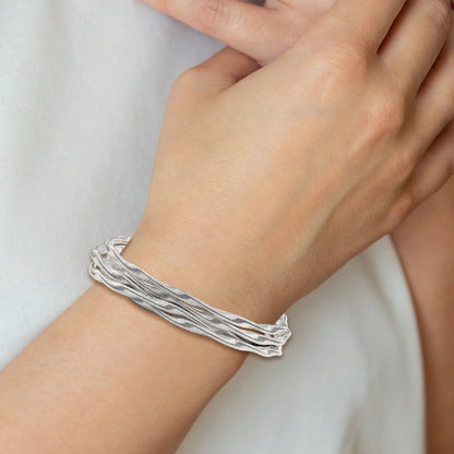 7.5 Inch Sterling Silver Twisted Mesh 5-Strand Bracelet