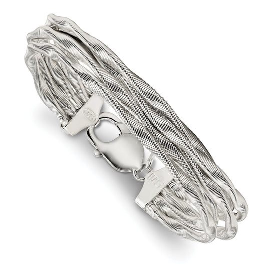 7.5 Inch Sterling Silver Twisted Mesh 5-Strand Bracelet