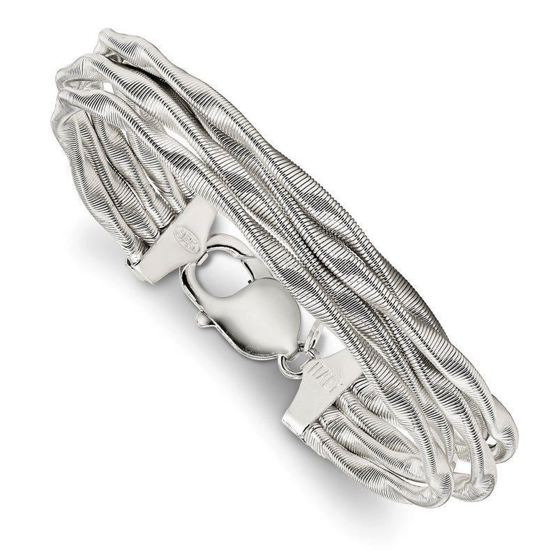 7.5 Inch Sterling Silver Twisted Mesh 5-Strand Bracelet