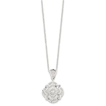 Sterling Silver Diamond Cut Fancy Necklace