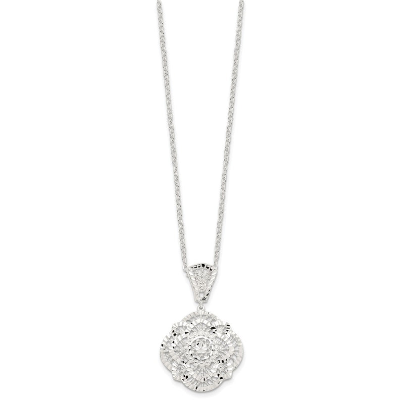 Sterling Silver Diamond Cut Fancy Necklace