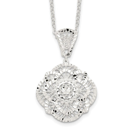 Sterling Silver Diamond Cut Fancy Necklace