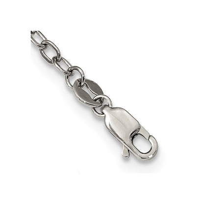 Sterling Silver Cz Open Oval Necklace