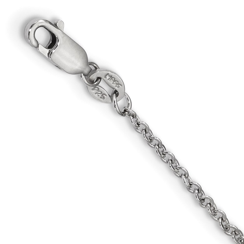 Sterling Silver Rhodium-Plated Cz Heart Necklace