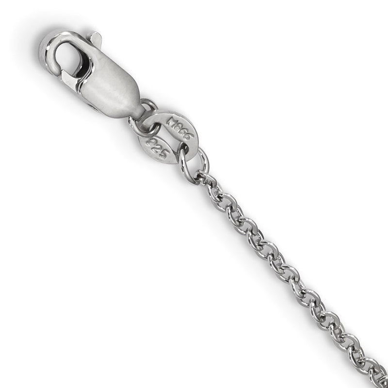 Sterling Silver Rhodium-Plated Cz Heart Necklace