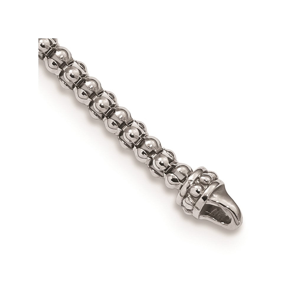 Sterling Silver Rhodium-Plated Cz Heart Dangle Necklace