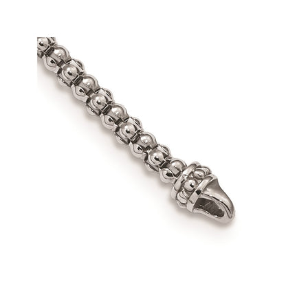 Sterling Silver Rhodium-Plated Cz Heart Dangle Necklace