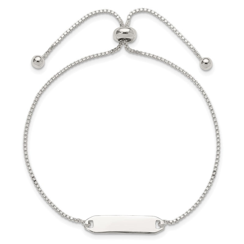 Sterling Silver Polished Bar Adjustable Bracelet