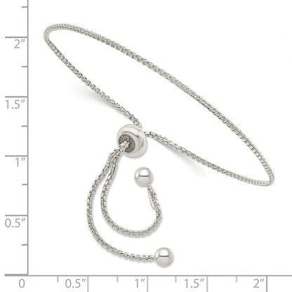 9.25 Inch Sterling Silver Adjustable Bracelet