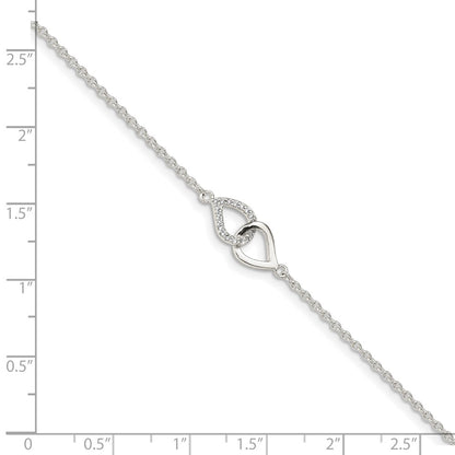 7 Inch Sterling Silver Cz Bracelet