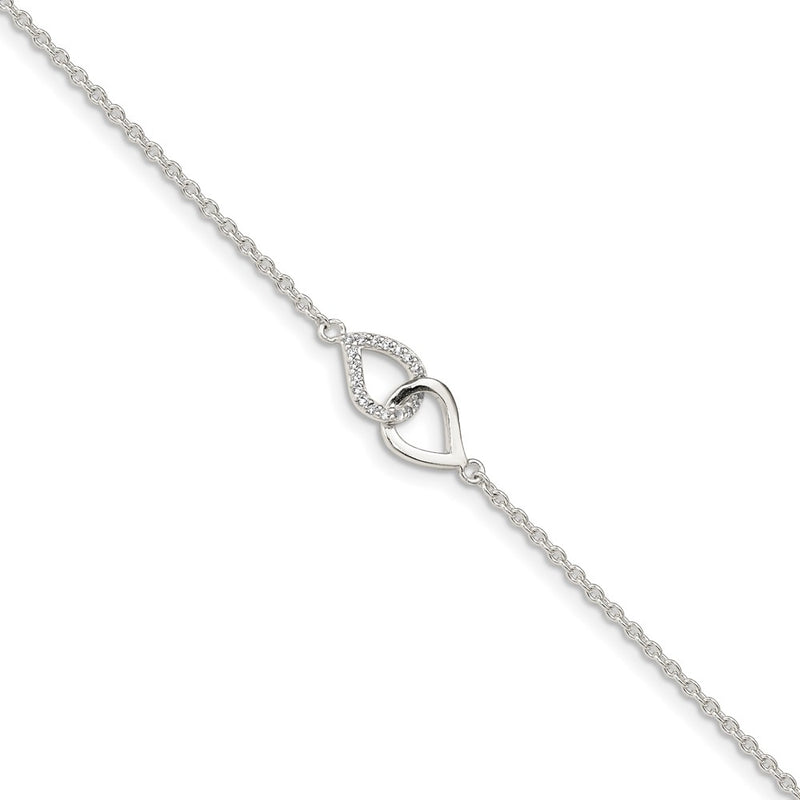 7 Inch Sterling Silver Cz Bracelet