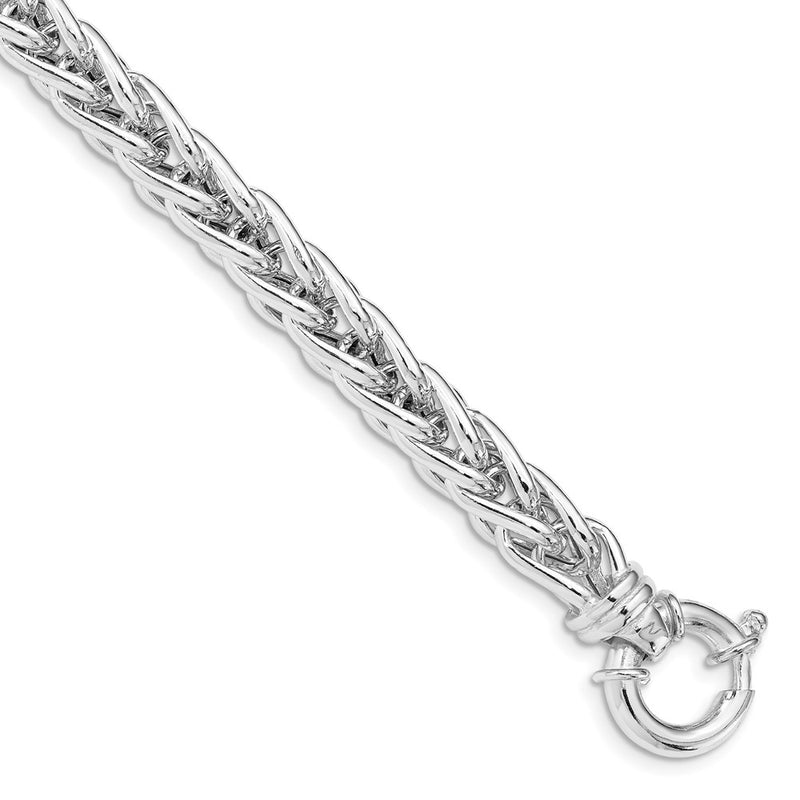 8 Inch Sterling Silver Polished Spiga Fancy Link Bracelet