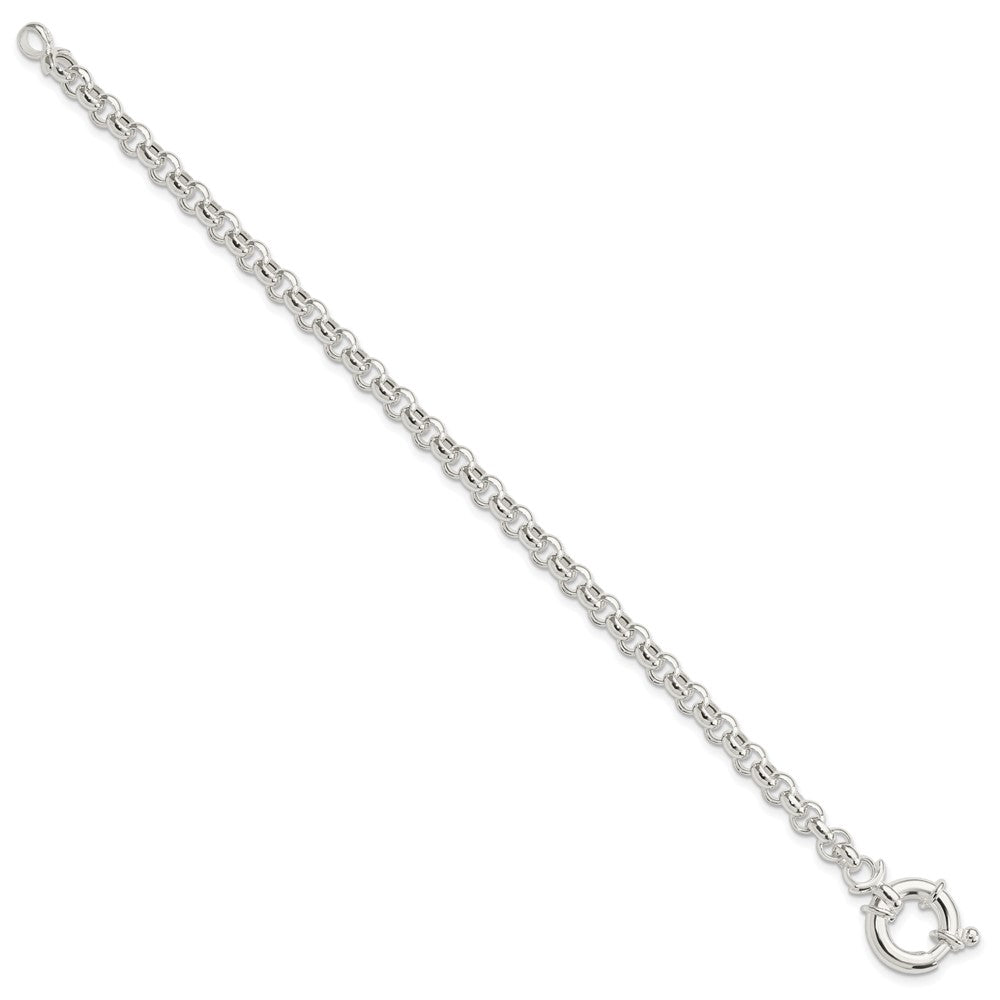 7 Inch Sterling Silver Polished Rolo Fancy Bracelet