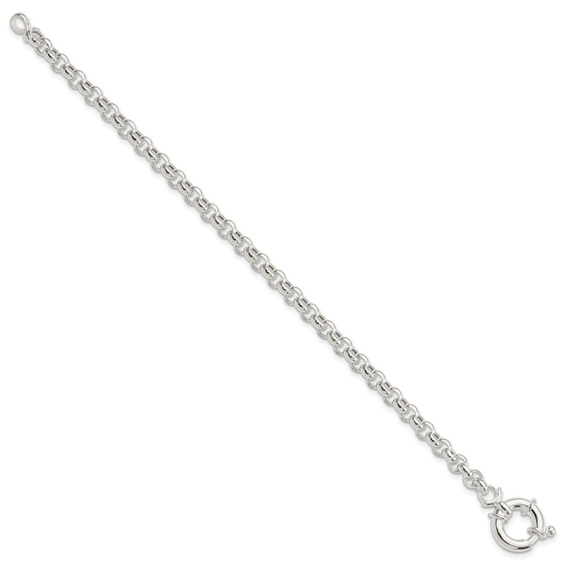 7 Inch Sterling Silver Polished Rolo Fancy Bracelet