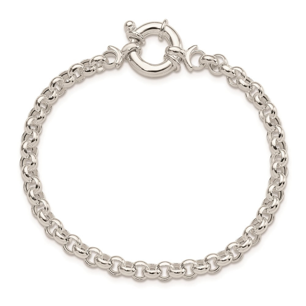 7 Inch Sterling Silver Polished Rolo Fancy Bracelet