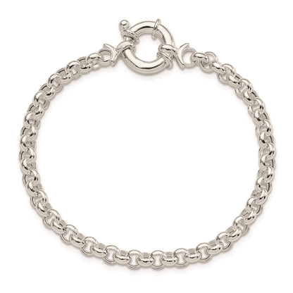 7 Inch Sterling Silver Polished Rolo Fancy Bracelet