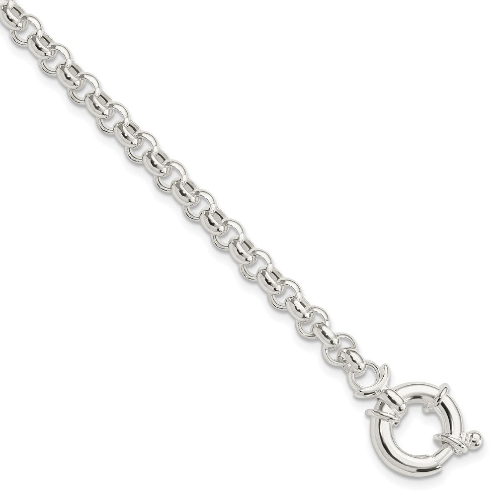 7 Inch Sterling Silver Polished Rolo Fancy Bracelet
