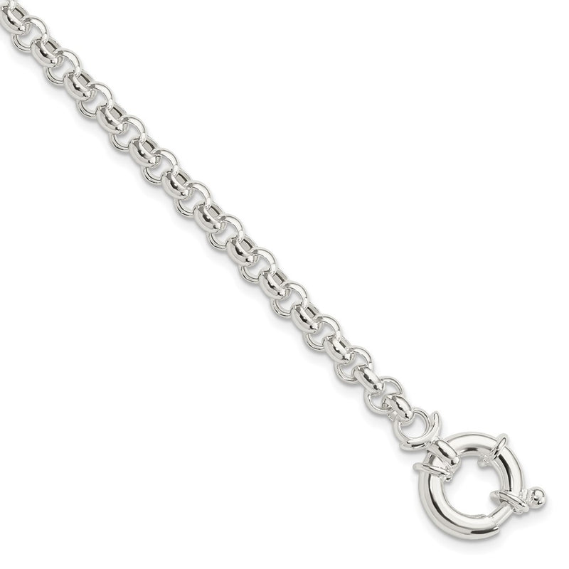 7 Inch Sterling Silver Polished Rolo Fancy Bracelet
