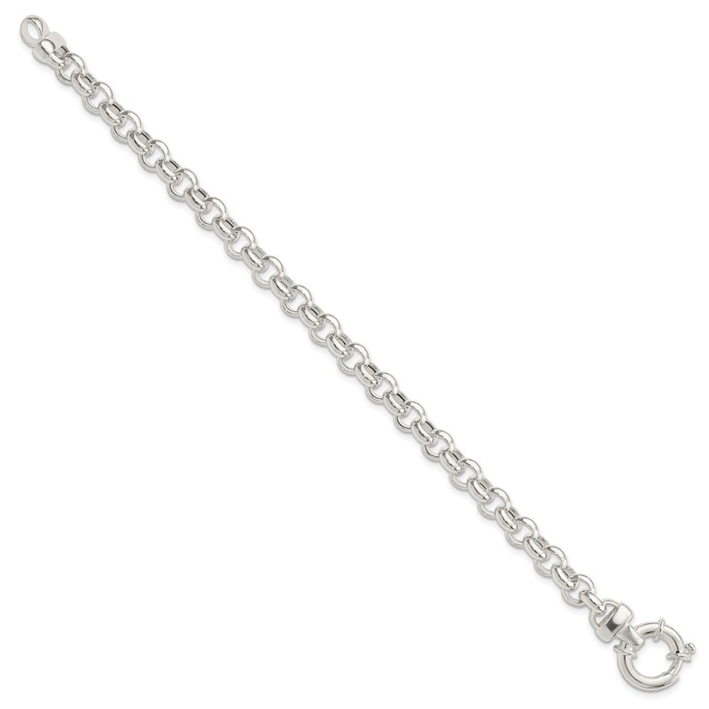 7.5 Inch Sterling Silver Polished Rolo Fancy Bracelet