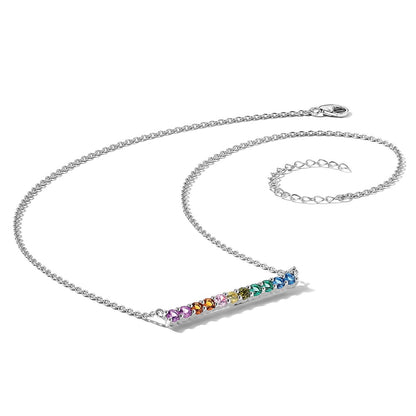sterling-silver-prizma-rhodium-plated-18-inch-with-fancy-lobster-clasp-colorful-cz-bar-necklace