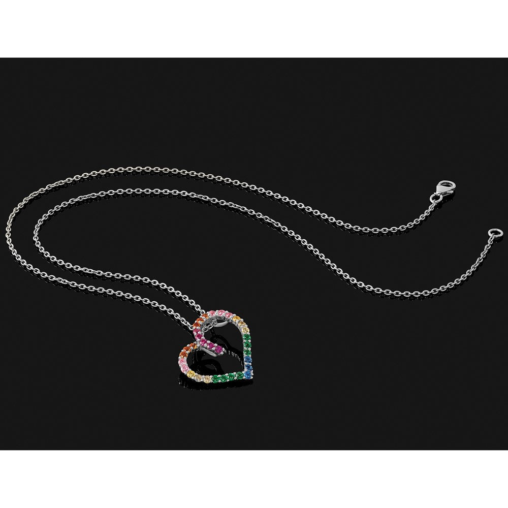 sterling-silver-prizma-rhodium-plated-18-inch-with-1-extender-fancy-lobster-clasp-colorful-cz-open-heart-necklace
