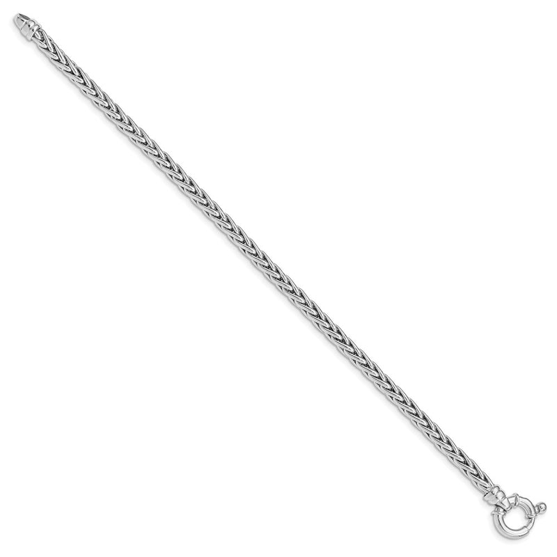 7.5 Inch Sterling Silver Rhodium Plated Polished Woven Link Bracelet