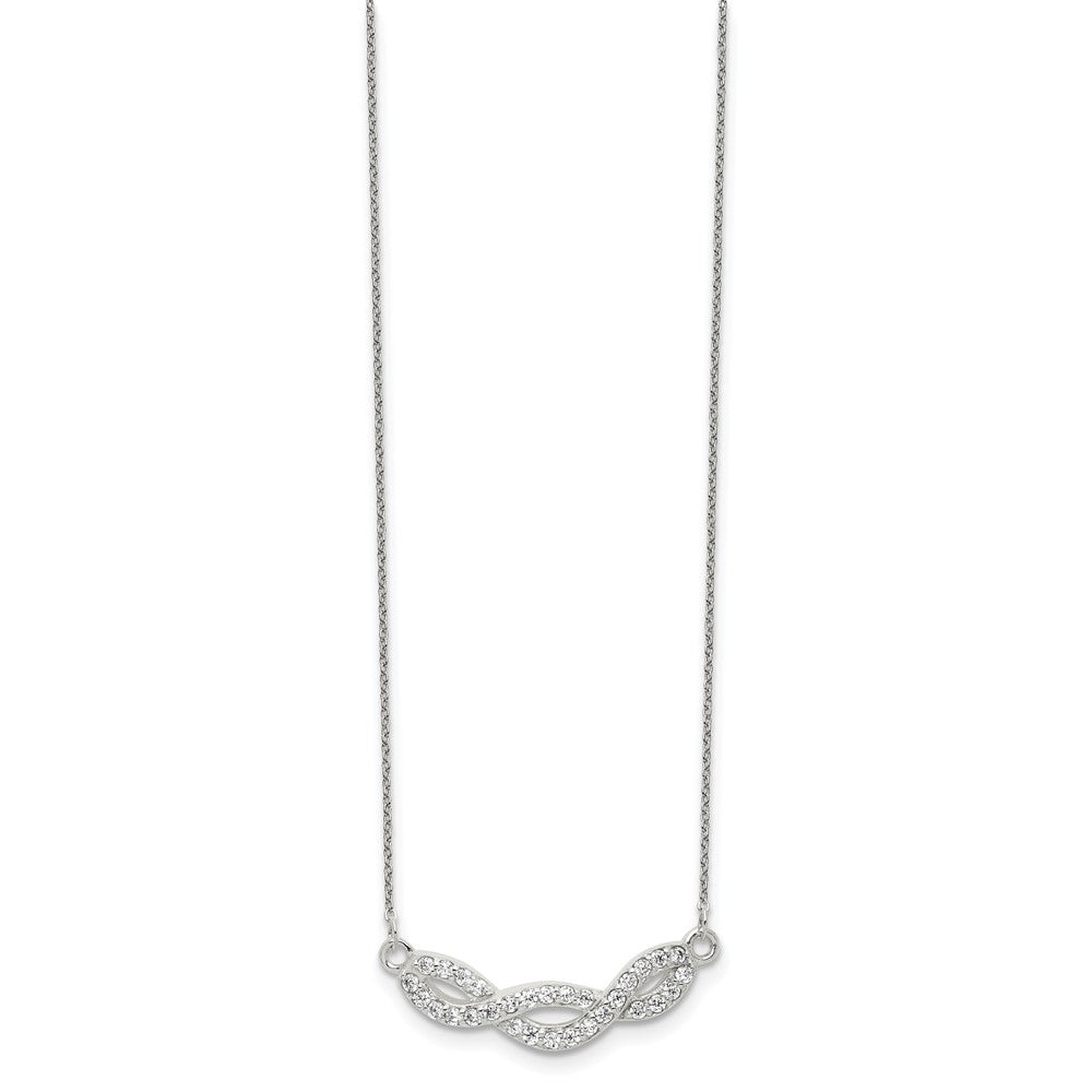 Sterling Silver Cz Fancy Necklace