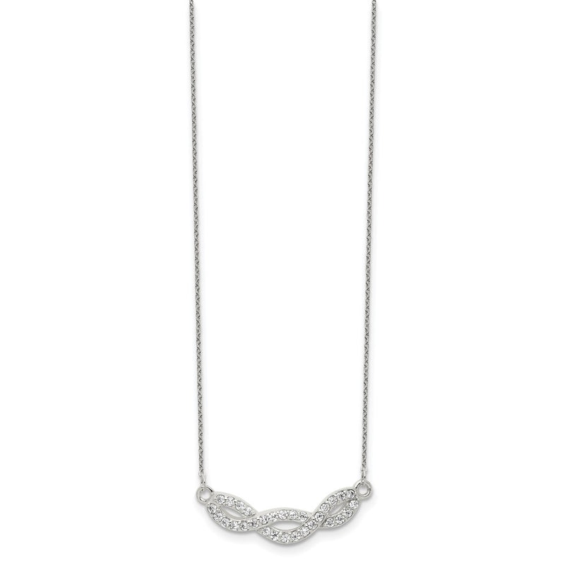 Sterling Silver Cz Fancy Necklace