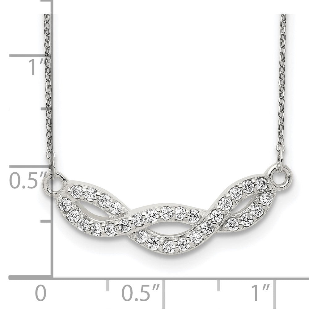Sterling Silver Cz Fancy Necklace
