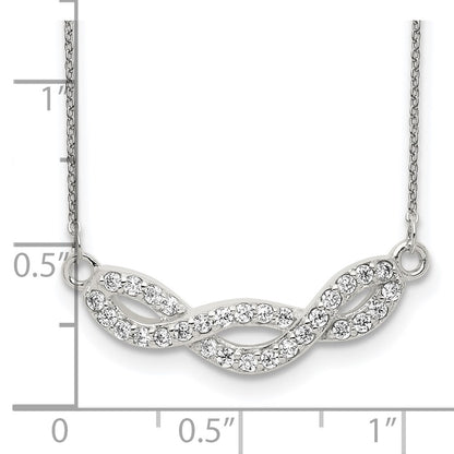 Sterling Silver Cz Fancy Necklace