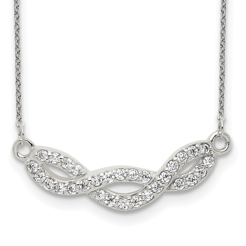 Sterling Silver Cz Fancy Necklace