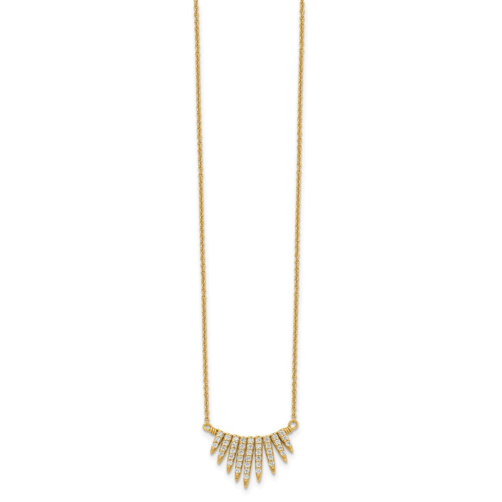 Ss/Gold Plated Sterling Silver Gold-Tone Cz Necklace