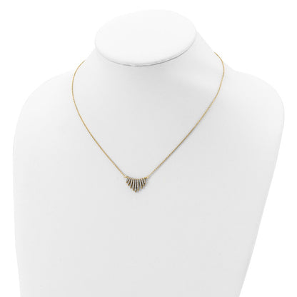 Ss/Gold Plated Sterling Silver Gold-Tone Cz Necklace