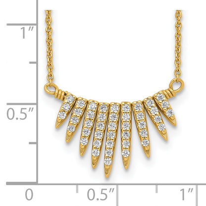 Ss/Gold Plated Sterling Silver Gold-Tone Cz Necklace