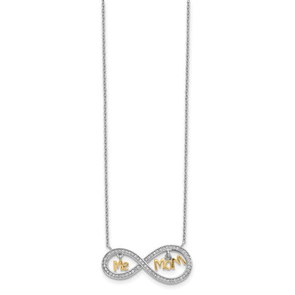Ss/Gold Plated Sterling Silver Gold-Plated Mom And Me Cz Infinity Necklace