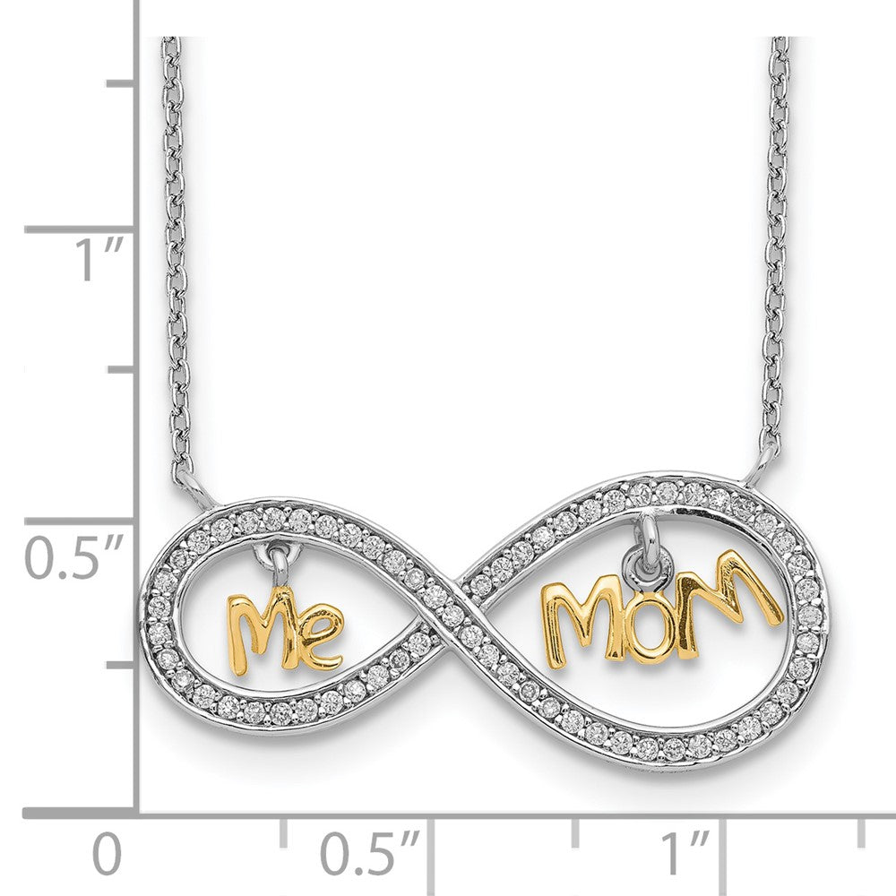 Ss/Gold Plated Sterling Silver Gold-Plated Mom And Me Cz Infinity Necklace