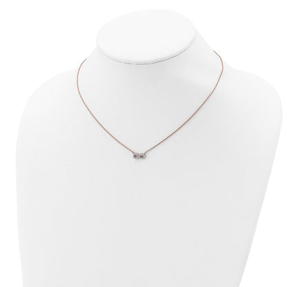 Sterling Silver Rose-Tone Cz Infinity Necklace