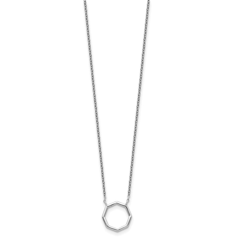 Sterling Silver Polished Octagon Necklace