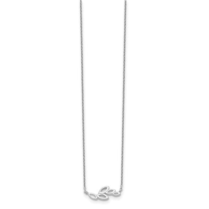 Sterling Silver Polished Leaves Necklace