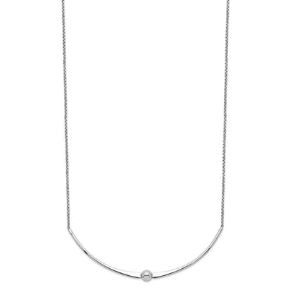 Sterling Silver Rhodium-Plated Polished W/ 1 In Ext. Necklace