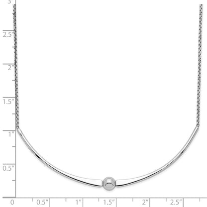 Sterling Silver Rhodium-Plated Polished W/ 1 In Ext. Necklace
